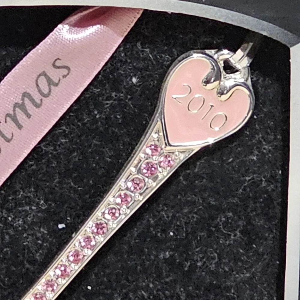 Christmas Tree Ornament Baby Girls 1st Year 2010 Spoon Harvey Lewis w/ Swarvoski